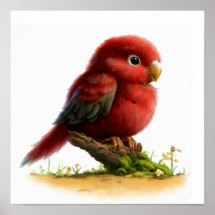 Poster Imagem em 3D Watercolor de um Jovem Crimson Rosell