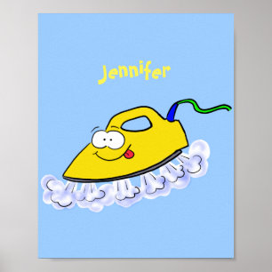 Poster Imagem engraçada da lavanderia de ferro