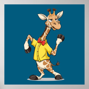 Poster Imagem Engraçada de Girafa