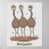 Imagem engraçada do desenho animado emu australian