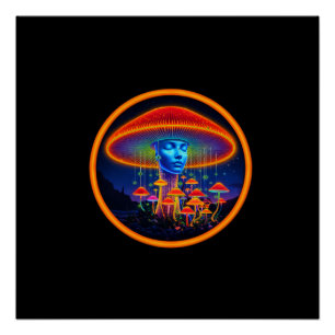 Pôster Imagem Fantasia Dama Escura Com Chapéu de Cogumelo