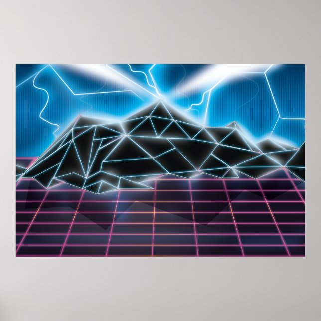 Pôster Imagem gráfica de videogames retrô dos anos 80 (Frente)