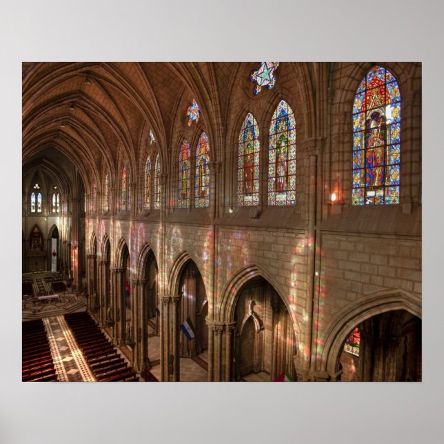 Poster Imagem HDR do interior da Basílica, Quito, Equador (Frente)