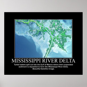 Pôster Imagem por Satélite do Delta do Rio Mississippi