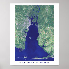 Pôster Imagem por Satélite Mobile Bay Alabama