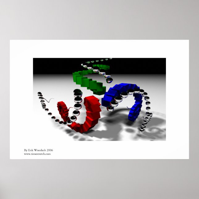 Poster Imagem Rastreada Repetitiva Tripla Espiral (Frente)