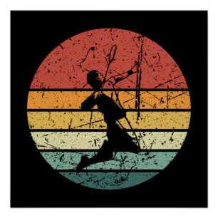 Pôster Imagem Retroativa do Jogador de Badminton