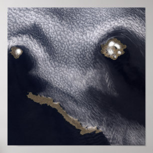 Poster Imagem satélite da ilha de Semisopochnoi