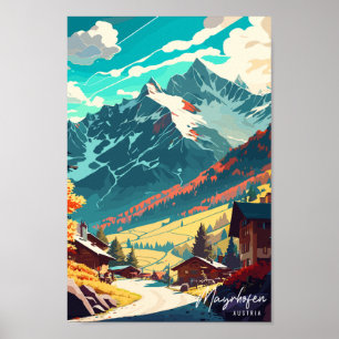 Poster Imagem viagens vintage de Mayrhofen Austria