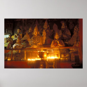 Pôster Imagens de Lamas no mosteiro de Sara, Lhasa,