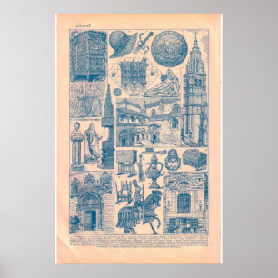 Poster Imagens do vintage da espanha 1920