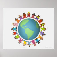 Imagens multiétnicas circundam o mundo