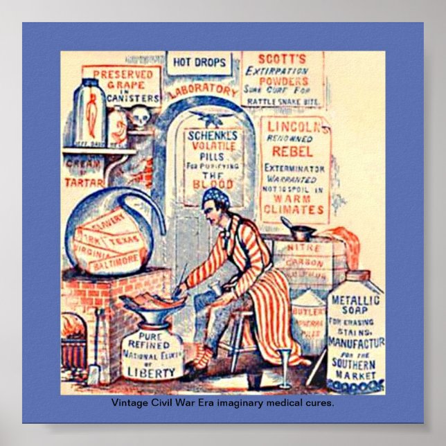 Poster Imaginário Quack Medicine Engraçado, Guerra Civil  (Frente)