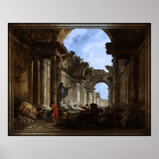 Poster Imaginary View of the Grand Gallery of the Louvre (Frente)