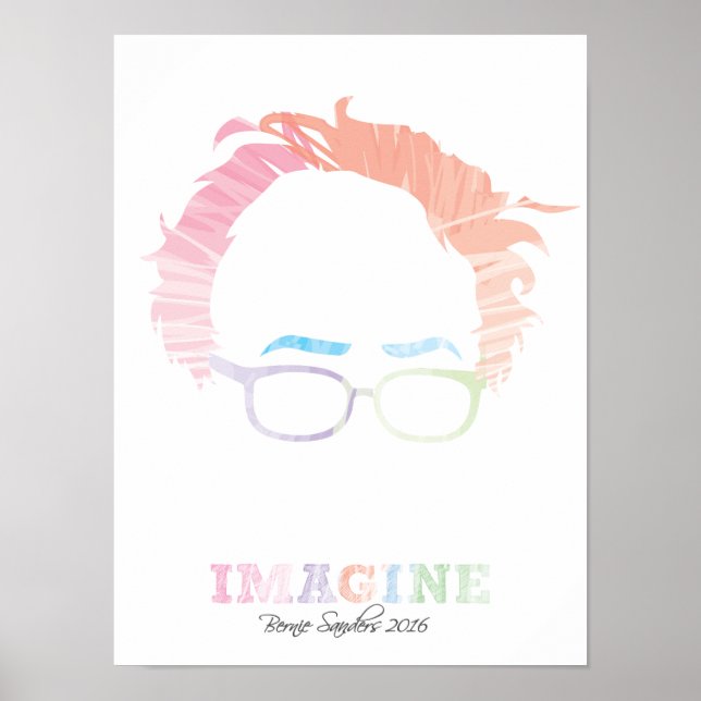 Pôster Imagine Bernie Sanders 2016 - aquarelas (Frente)