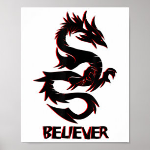 Poster Imagine, Dream, Acredite, Fantasy Rage Dragon Tatt