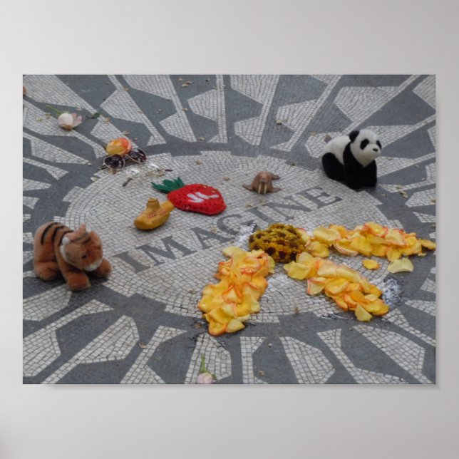 Pôster Imagine Strawberry Fields Central Park Foto NYC (Frente)