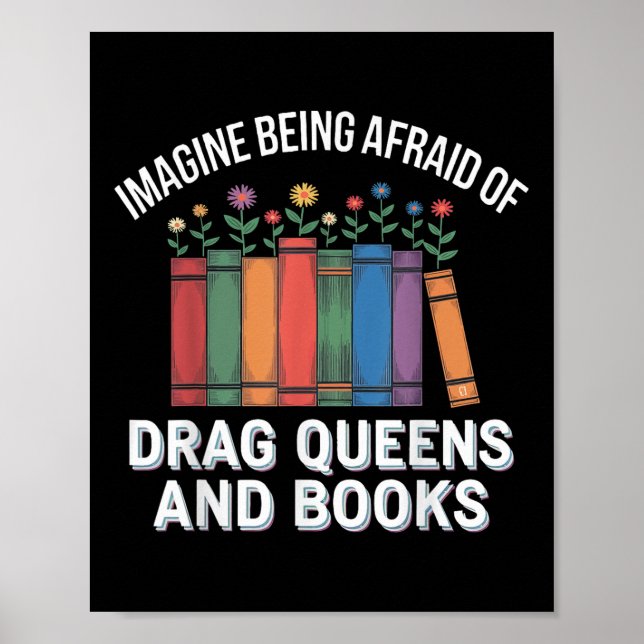 Poster Imagine Ter Medo De Arrastos E Livros (Frente)