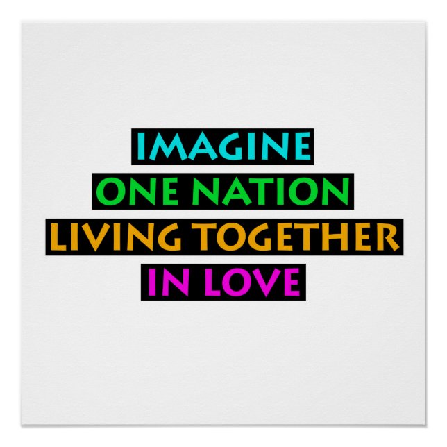 Pôster Imagine Uma Nação Vivendo Juntas No Amor (Frente)