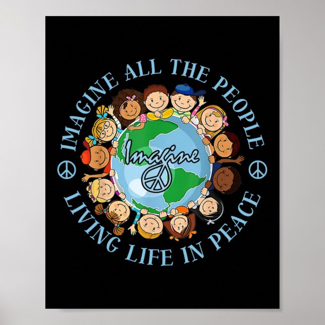 Poster Imaginem Todas As Pessoas Que Vivem A Vida Paz Dia (Frente)