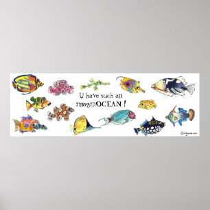 Poster ImaginOCEAN Cartoon Fish Art