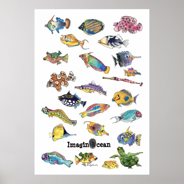Poster ImaginOcean Cartoon Fish Art (Frente)