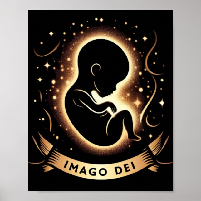Poster Imago Dei Imagem de Deus Bebê em Preto (Frente)