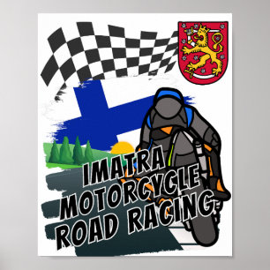 Poster Imatra Motorcycle Road Racing na Finlândia