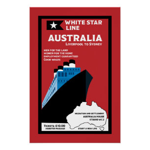 Pôster Imigração Australiana - Arte Vintage