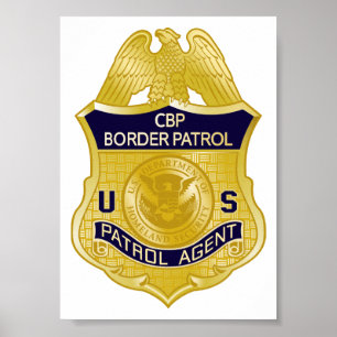 Poster Imigração do Crachá da Patrulha de Fronteira dos E