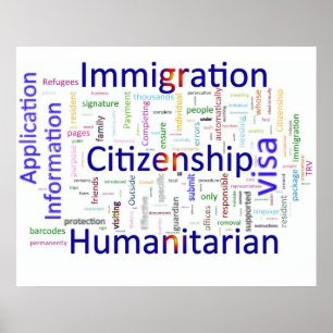 Poster Imigração e texto relacionado da cidadania