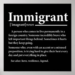 Poster Imigrante Definição Engraçado Imigrantes Imigrante