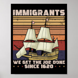 Poster Imigrantes Masculinos Conseguem Realizar o Trabalh