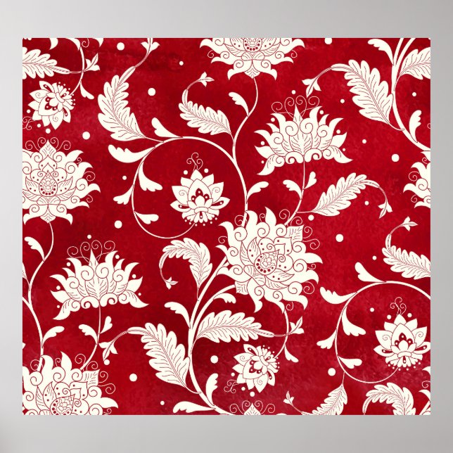 Poster Imitação da porcelana chinesa: pintura floral (Frente)