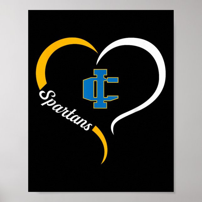 Poster Imlay City Spartans Logotipo Half Heart Slogan Hs (Frente)
