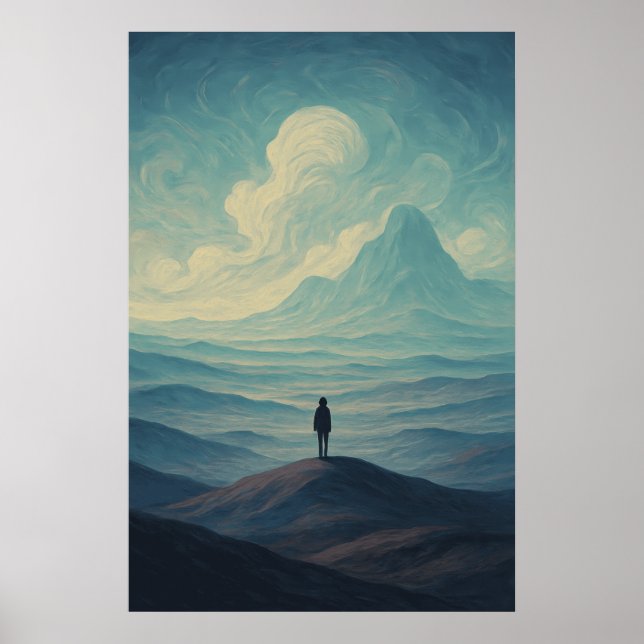 Poster Immersive Dreamscape of Solitude | Surreal Mountai (Frente)