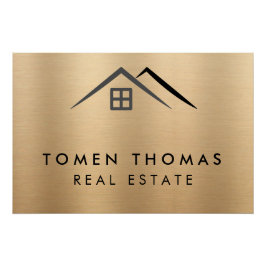 Pôster Imobiliário Dourado Metálico Luxurioso