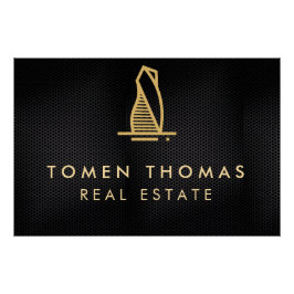 Pôster Imobiliário Metálico Preto Elegante
