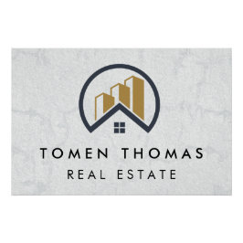 Pôster Imóveis Brancos Modernos Elegantes