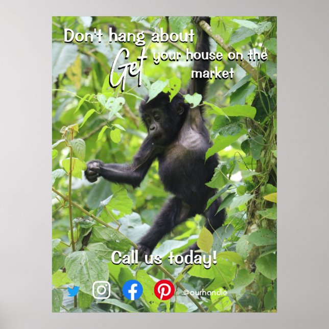 Poster imóveis engraçados Não pendurar no cartão postal (Frente)