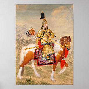Pôster Imperador de Qianlong na armadura cerimonial a
