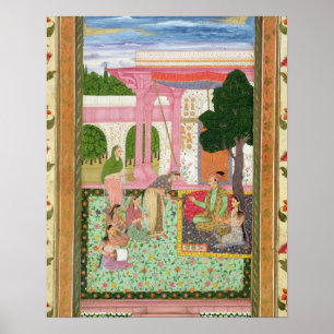 Poster Imperador Jahangir (1569-1627) com seu associado e