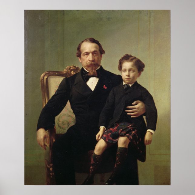 Poster Imperador Louis-Napoleão Bonaparte e seu filho (Frente)