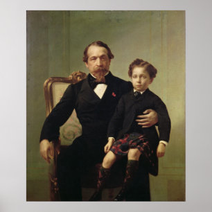 Poster Imperador Louis-Napoleon Bonaparte e seu filho