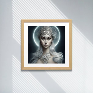 Poster Imperatriz da Lua Mulher Bonita Arte Digital