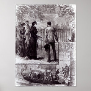 Poster Imperatriz Eugenie que visita o túmulo de Napoleo