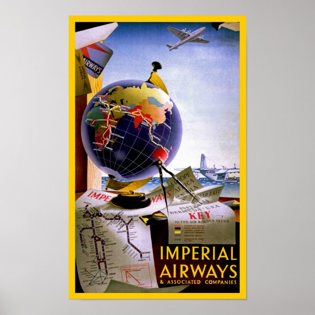 Poster Imperial Airways Globe (Frente)