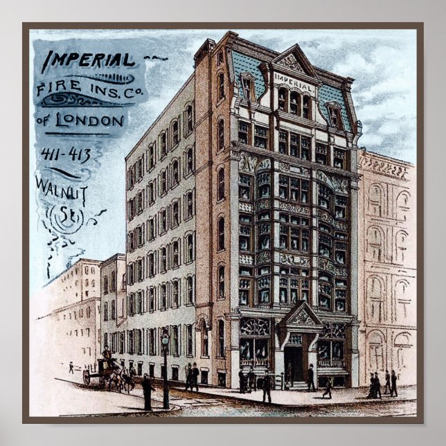 Poster Imperial Fire INS Co. de Londres - Filadélfia (Frente)