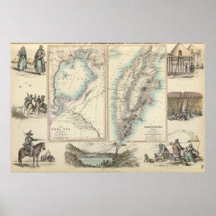 Poster Império de russo em Ásia oriental e ocidental