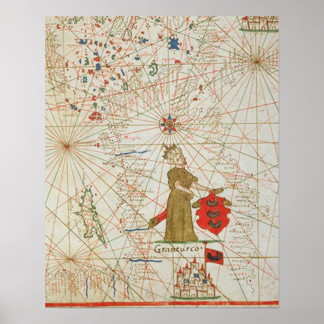 Pôster Império Turco, de atlas náutico, 1646 (Frente)